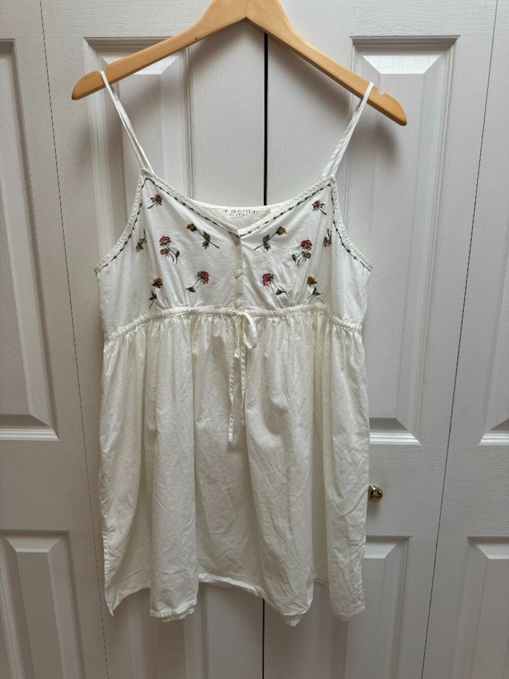 Vintage Victoria's Secret Country Babydoll Pajama Ivory with embroidery Size M